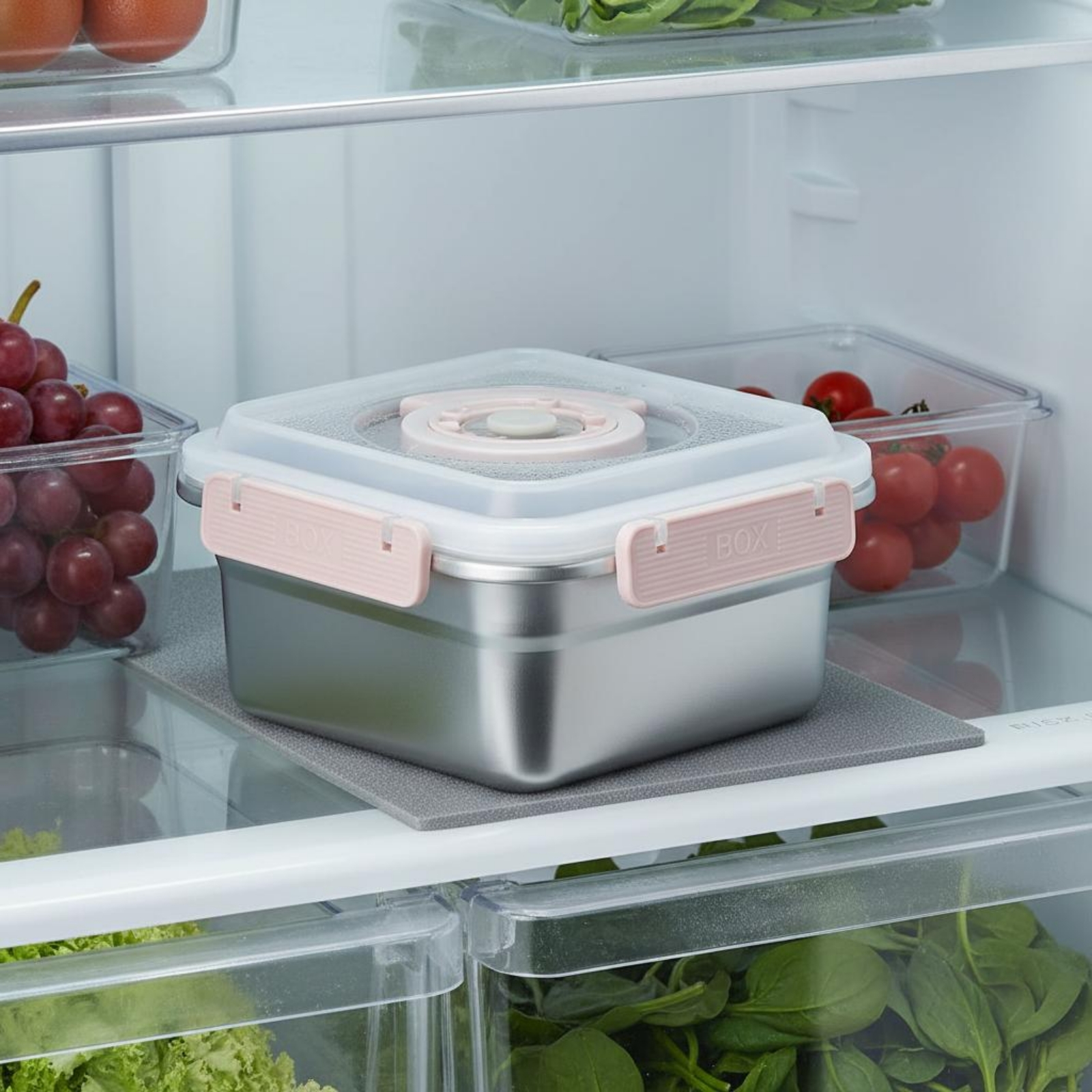 Food Storage Box Large - 3 Pieces Stainless Steel Food Container