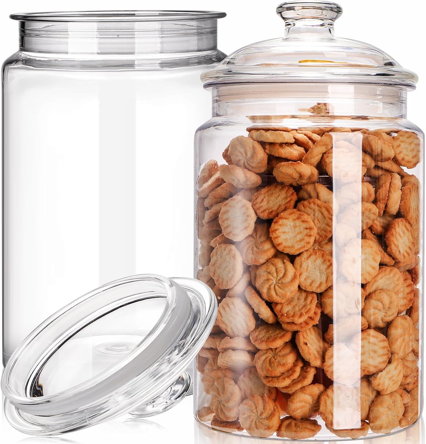 Food Storage Glass Jar - 2 Pack 130 oz Large Cookie