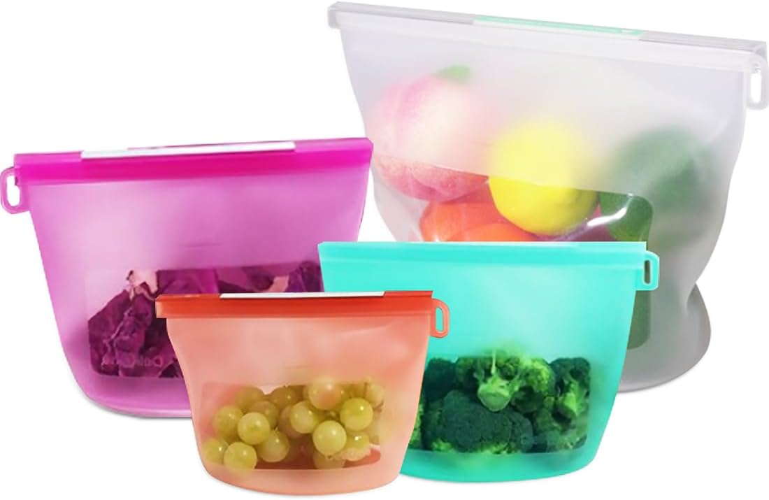 Food Storage Reusable Bags - Reusable Silicone Food Storage Bags (Set