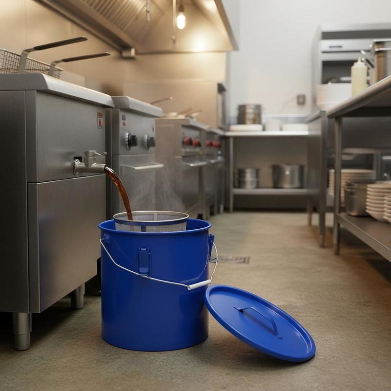 Food Storage In Restaurant - Carbon Steel Oil Storage Pail 6