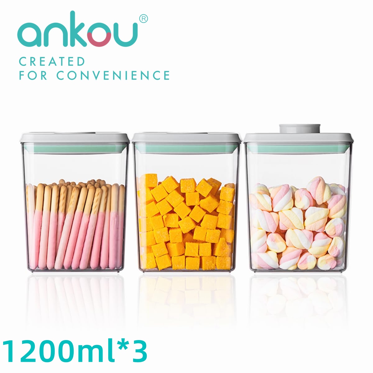 Food Storage Ideas - Ankou 3Pcs 1.2L Pop Airtight Food