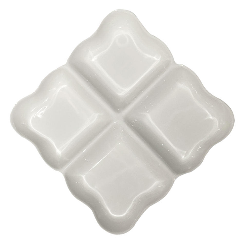 Food Storage In Restaurant - 4-Compartment Ceramic Snack Dish Fruit Serving