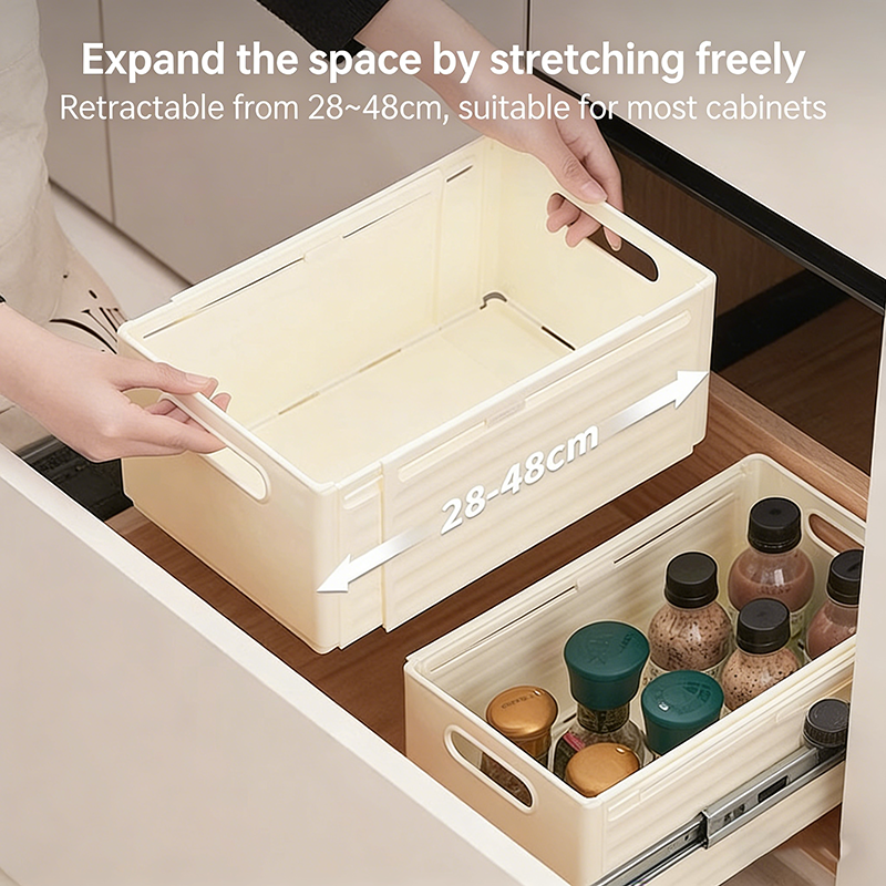 Food Storage Cabinet For Kitchen - Scalable Drawer Organizer, Adjustable Household Cabinet