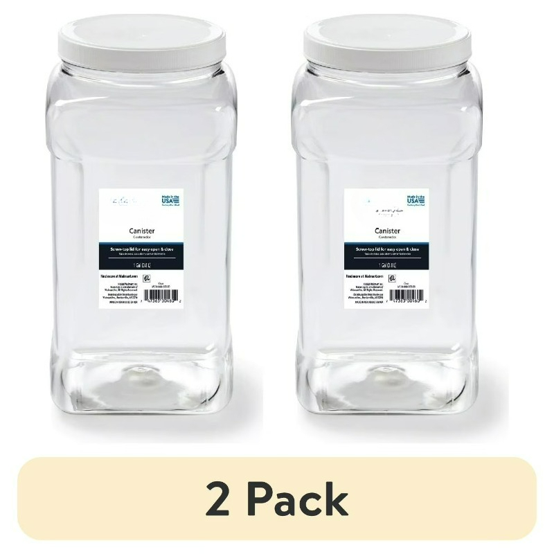 Food Storage 4 Quart - 4-Quart Clear Plastic Canister with White