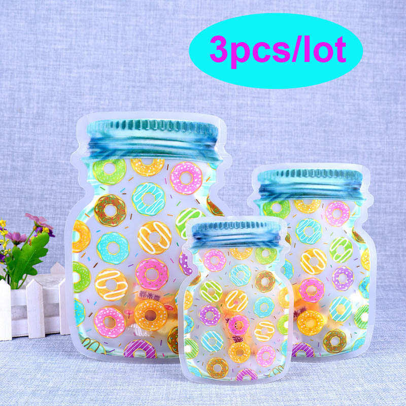 Food Storage Ziploc Bags - Reusable Mason Jar Zipper Bags Nuts