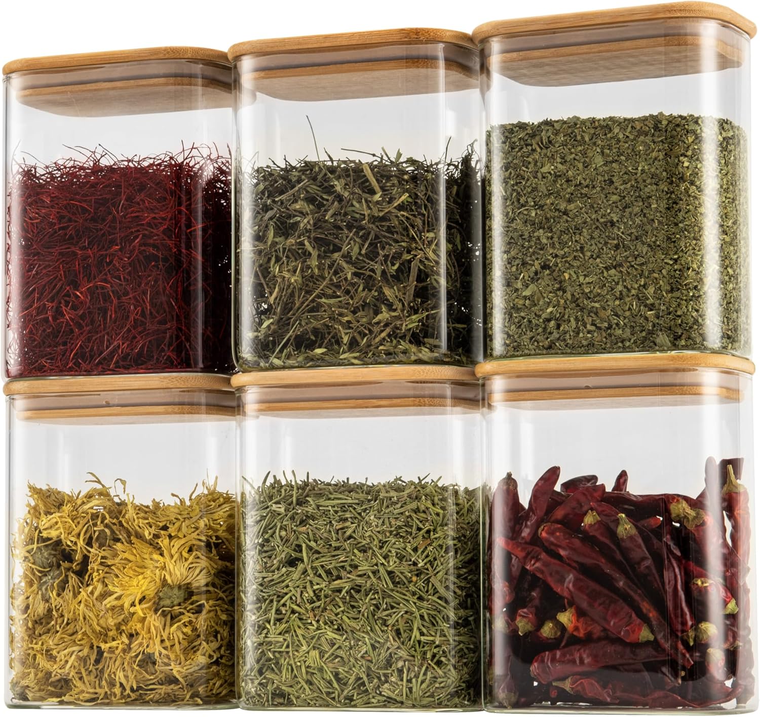 Food Storage Glass Jar - 37oz Rectangle Airtight Glass Storage Containers