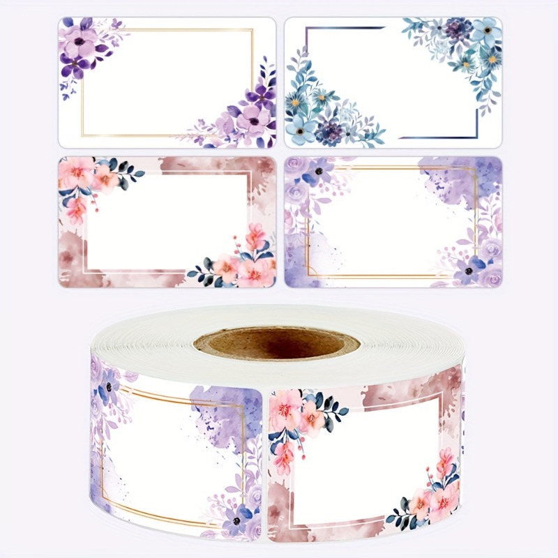 Food Storage Name - 2rolls/4rolls Flowers Name Labels Kitchen Blank