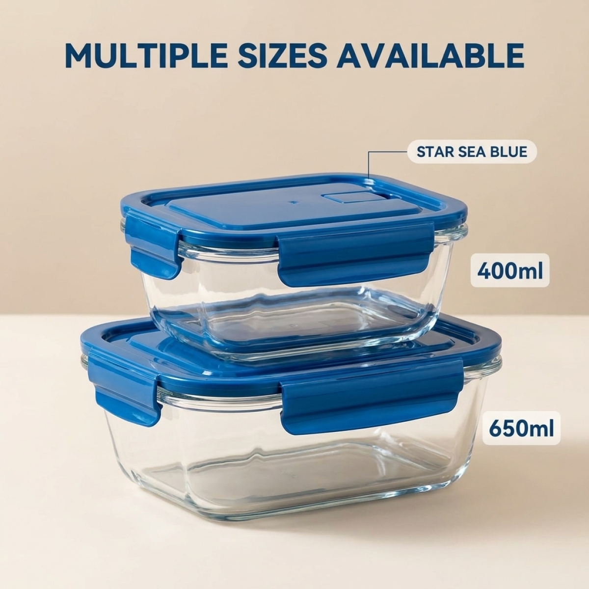 Food Storage Essentials - Sea Blue Glass Food Storage Containers–High