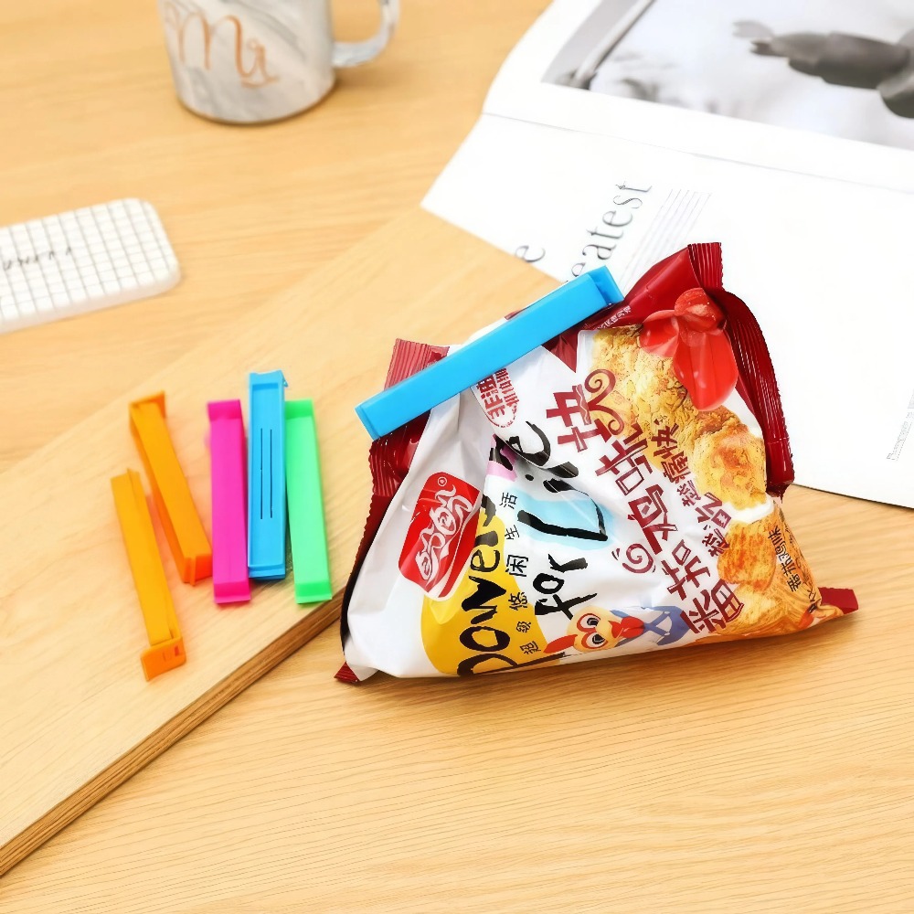 Food Storage Reusable Bags - 10 Pieces of Mixed Color Plastic
