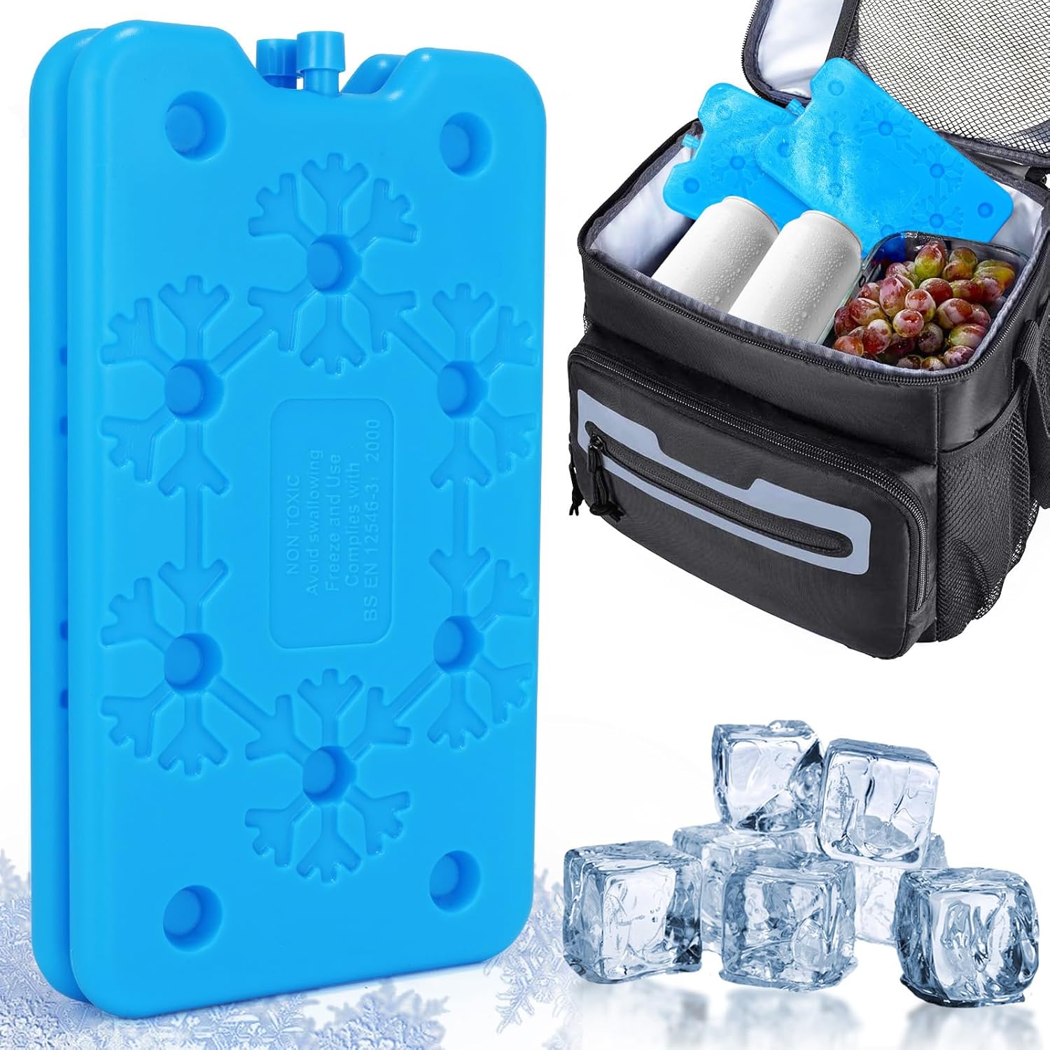 Food Storage In Cooler - Leakproof Reusable Portable Water Fill Ice