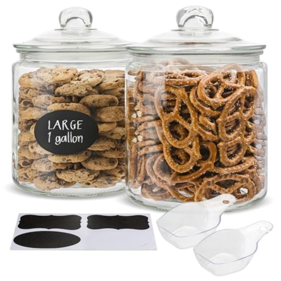 Food Storage Glass Jar - Glass Kitchen Jars Food and Cookie