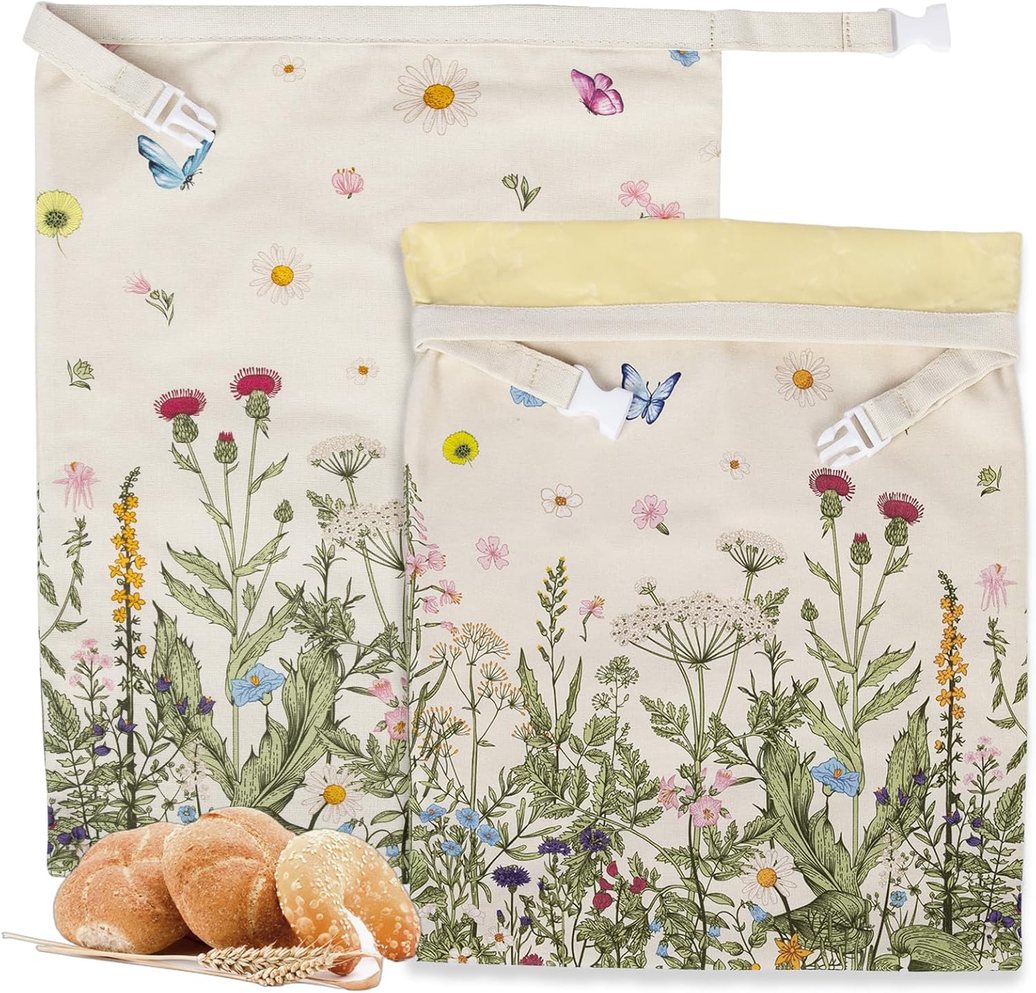 Food Storage Bags Xl - Reusable Beeswax Bread Bags for Homemade