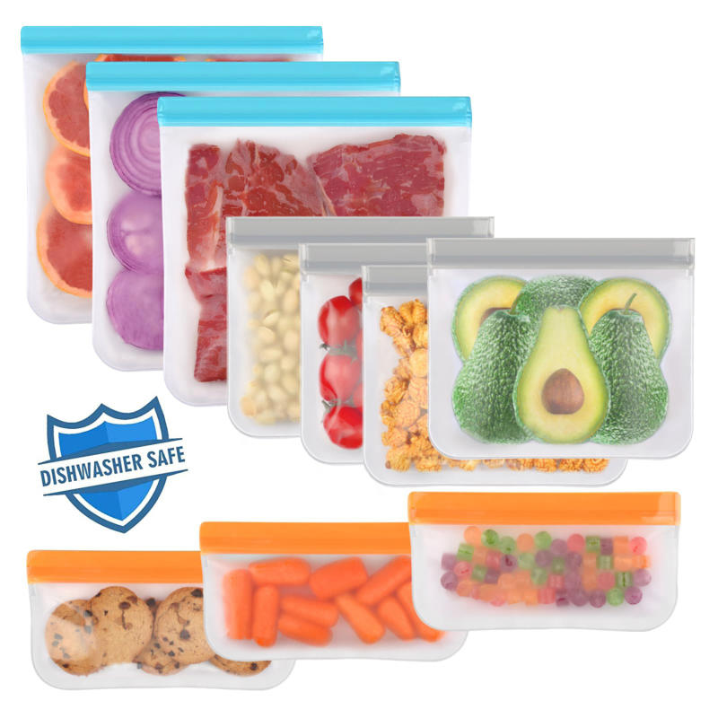 Food Storage Ziploc Bags - Thickened PEVA Food Bag Reusable Freezer