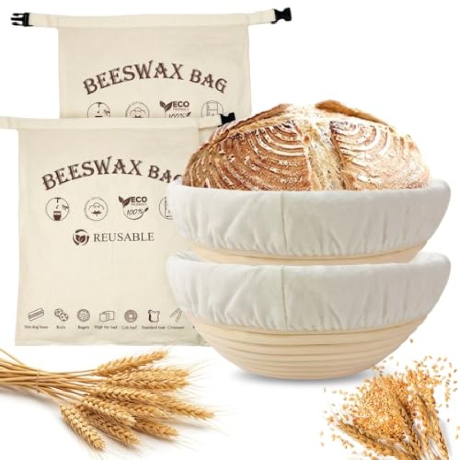Food Storage Bags Xl - 2-Pack 9 Inch Banneton Bread Proofing