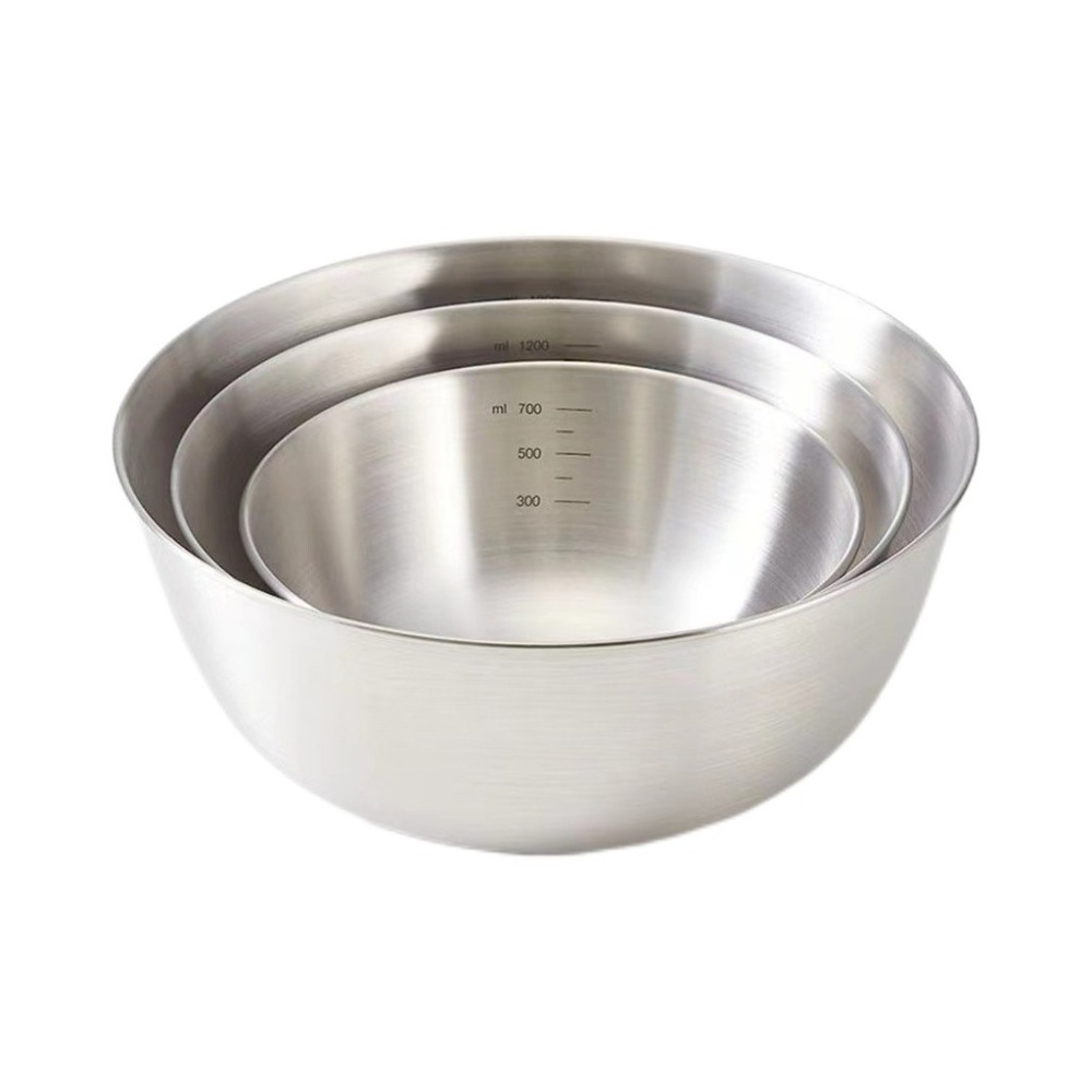 Food Storage Essentials - 3pcs Stainless Steel Bowl Set with