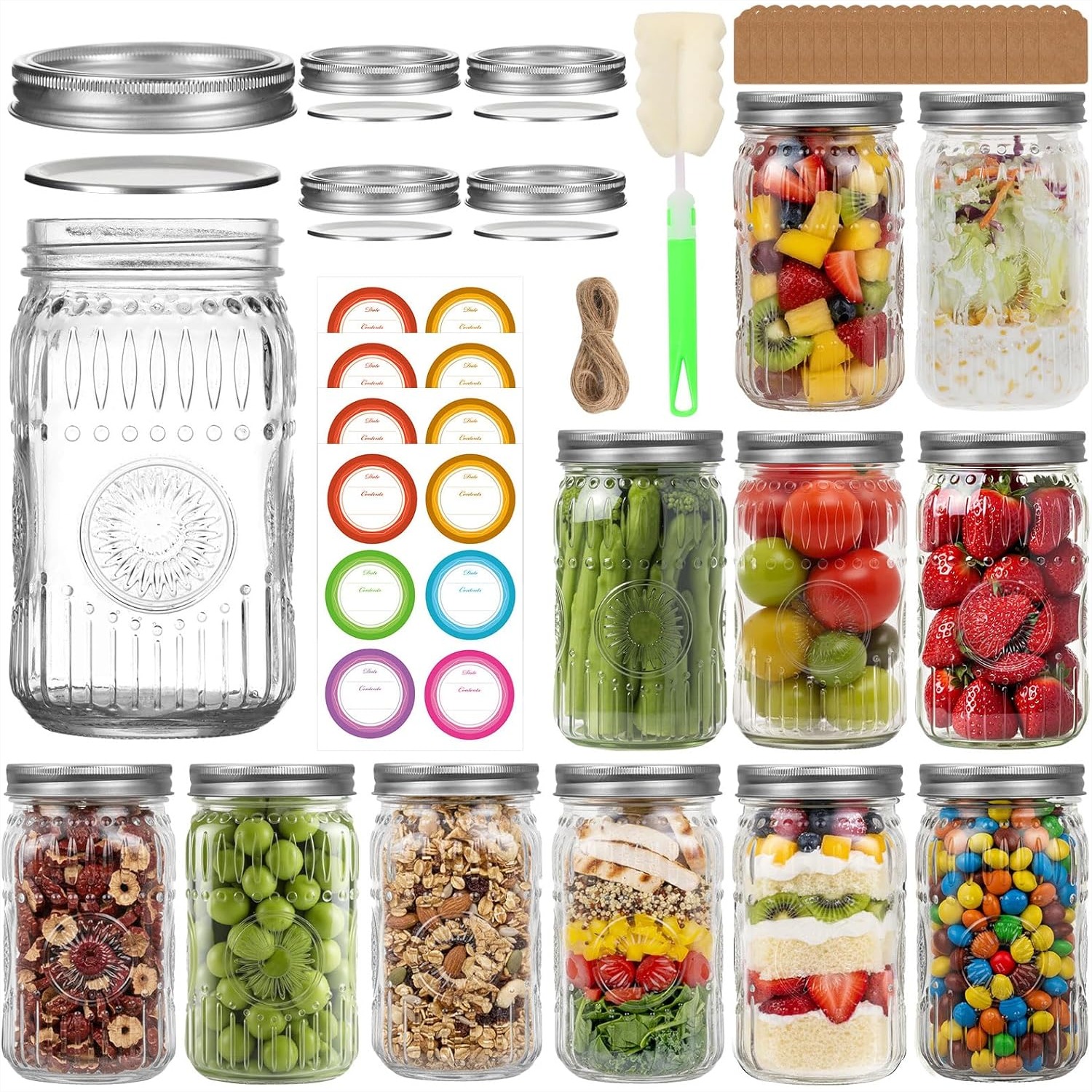 32 oz Wide Mouth Mason Jars wi – Food Storage 4 Quart Bewertung und Preis