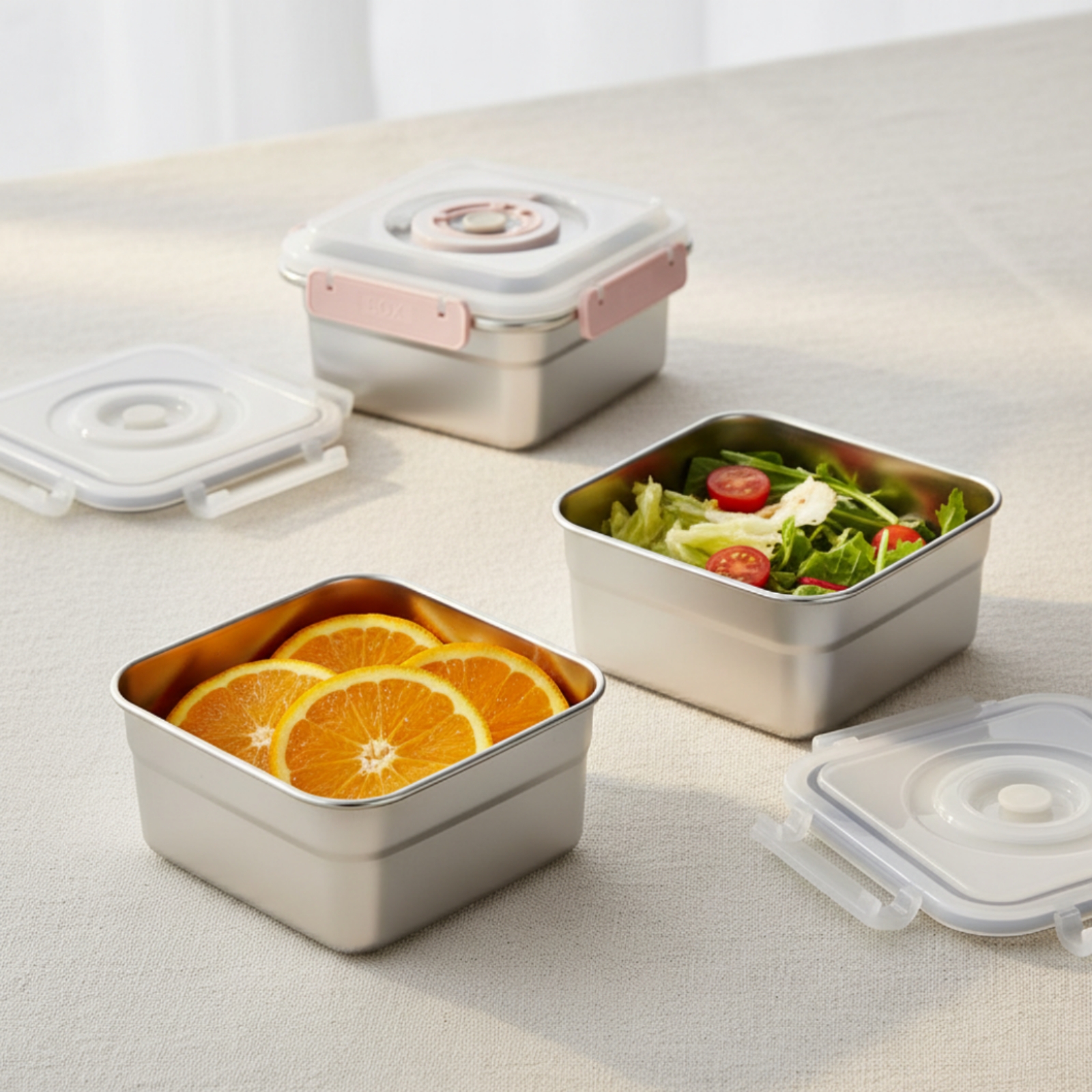 3 Pieces Stainless Steel Food  – Food Storage Box Large Bewertung und Preis