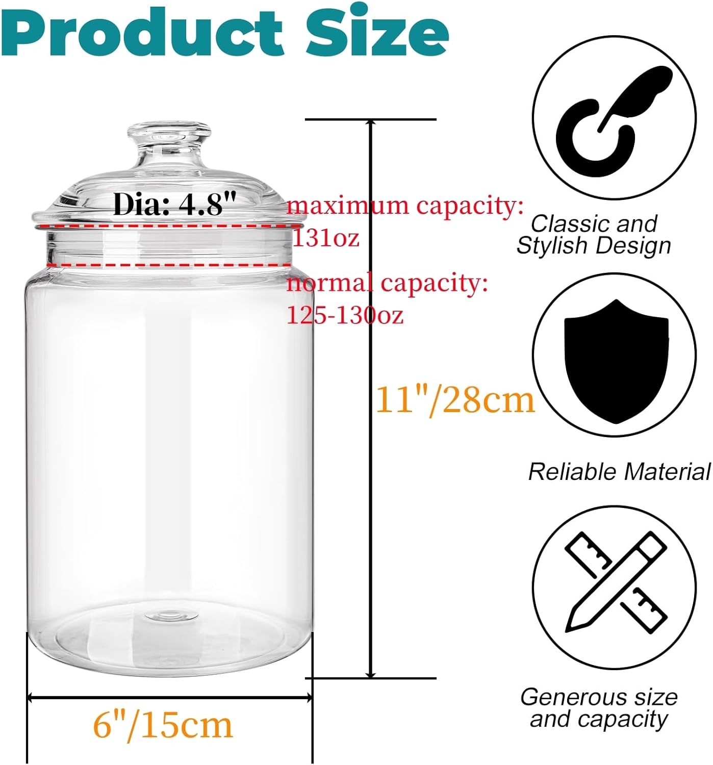 2 Pack 130 oz Large Cookie Jar – Food Storage Glass Jar Bewertung und Preis