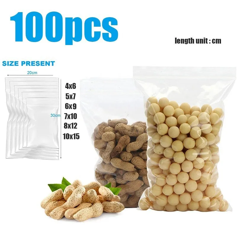100/Pcs Pack Resealable Plasti – Food Storage Reusable Bags Bewertung und Preis