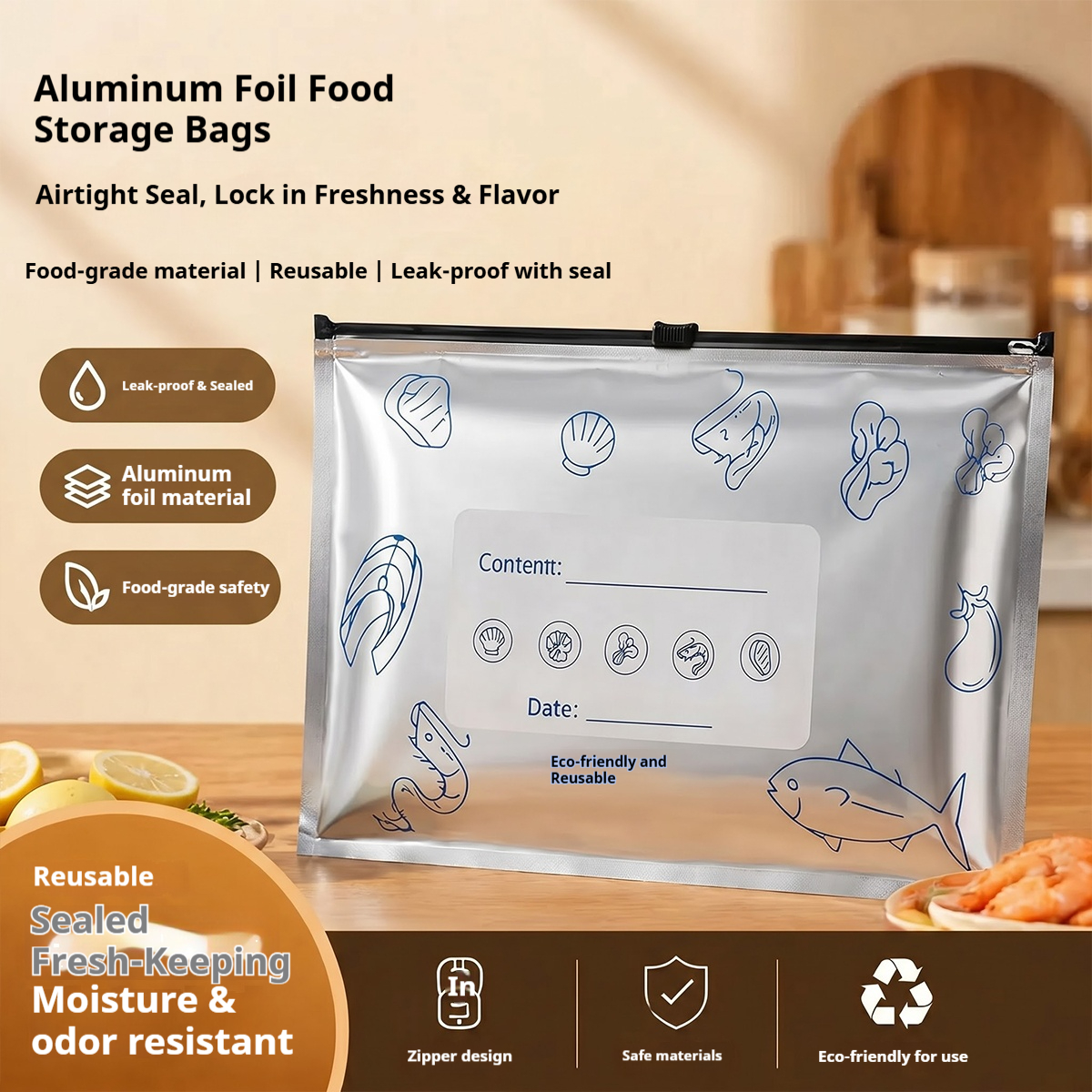 60pcs Aluminum Foil Food Seala – Food Storage Ziploc Bags Bewertung und Preis