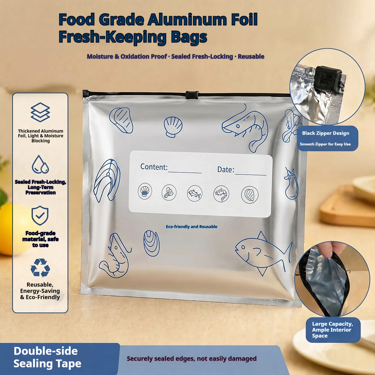 60pcs Aluminum Foil Food Seala – Food Storage Ziploc Bags Bewertung und Preis