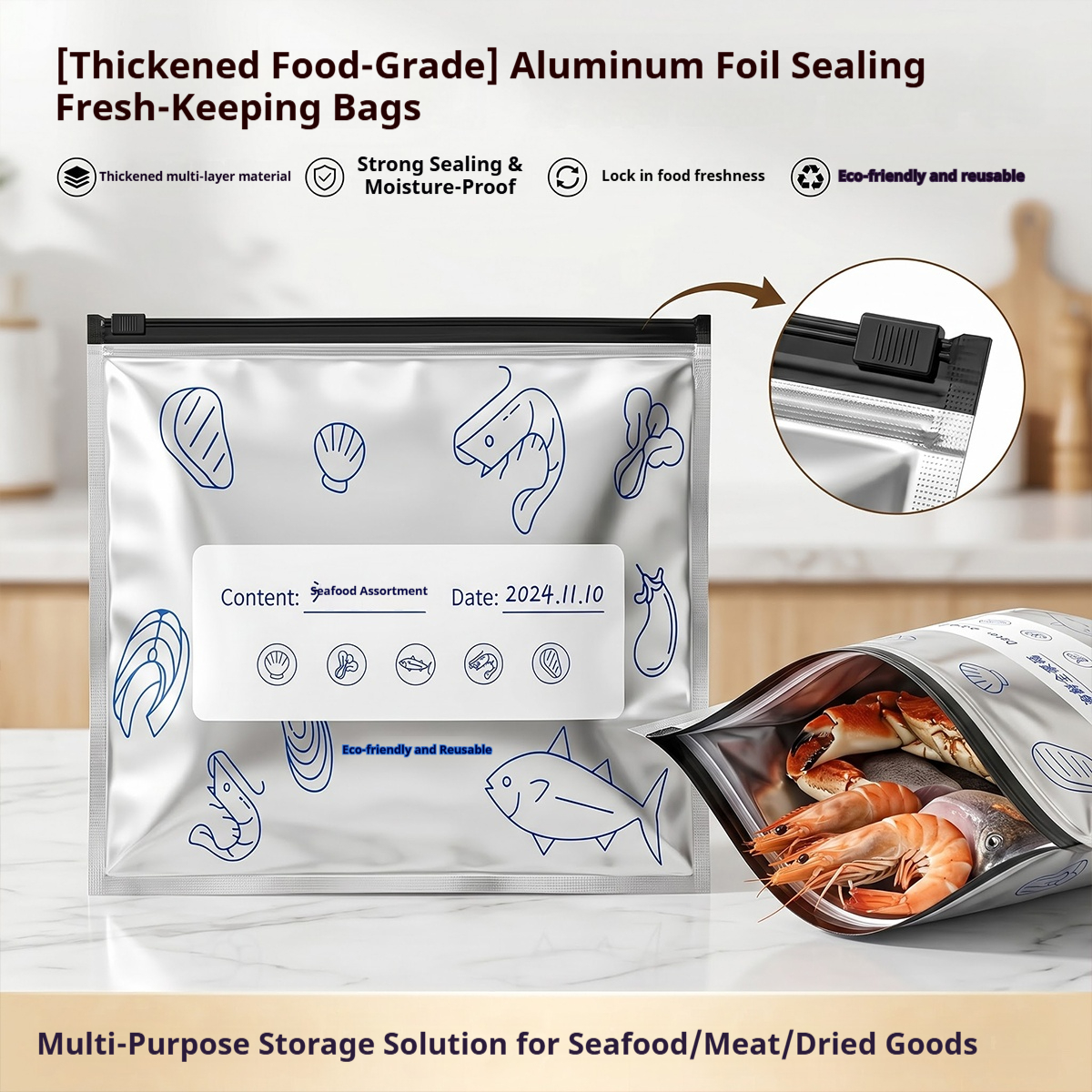 60pcs Aluminum Foil Food Seala – Food Storage Ziploc Bags Bewertung und Preis
