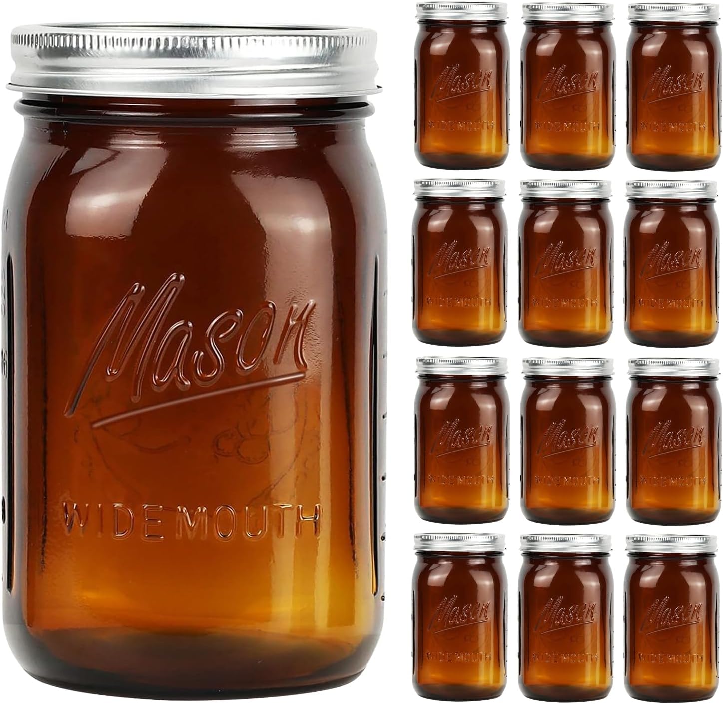 Amber Wide Mouth    Jars 32 oz – Food Storage Glass Jar Bewertung und Preis