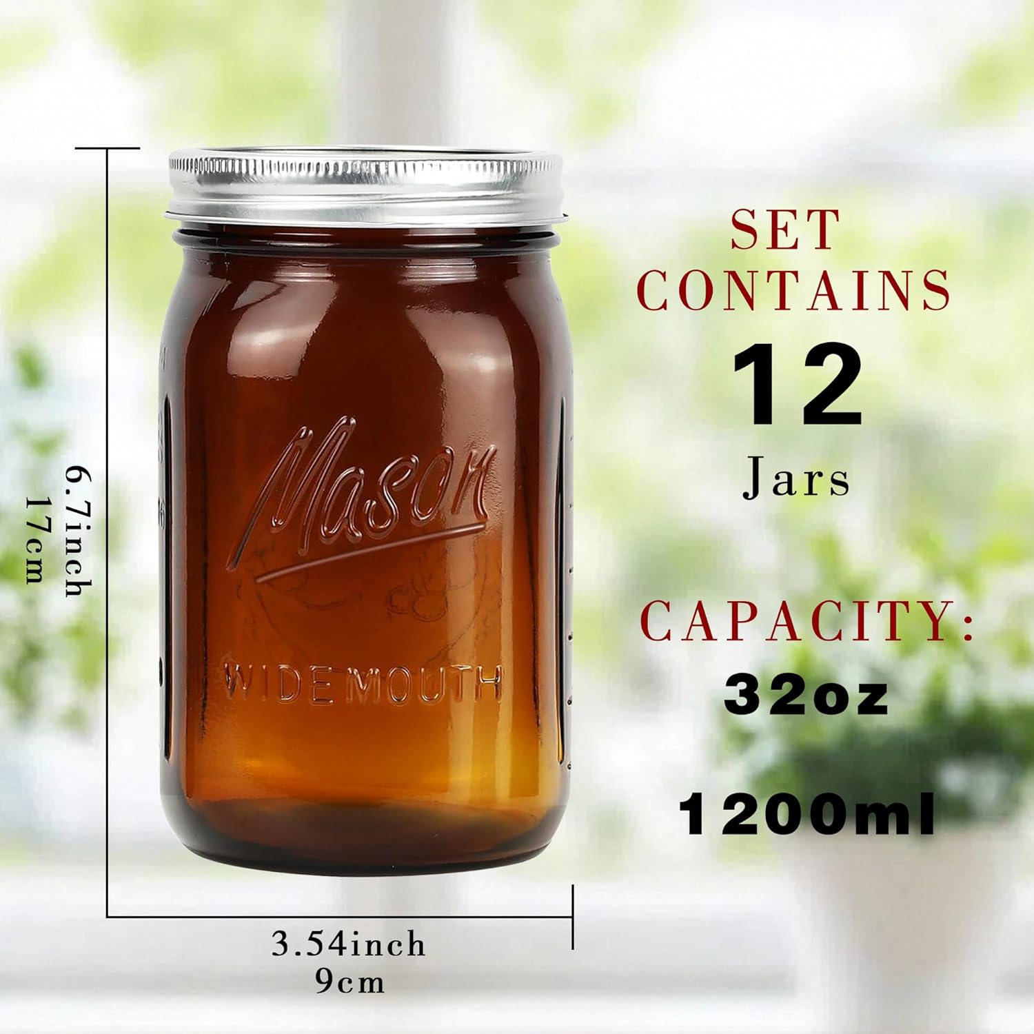 Amber Wide Mouth    Jars 32 oz – Food Storage Glass Jar Bewertung und Preis