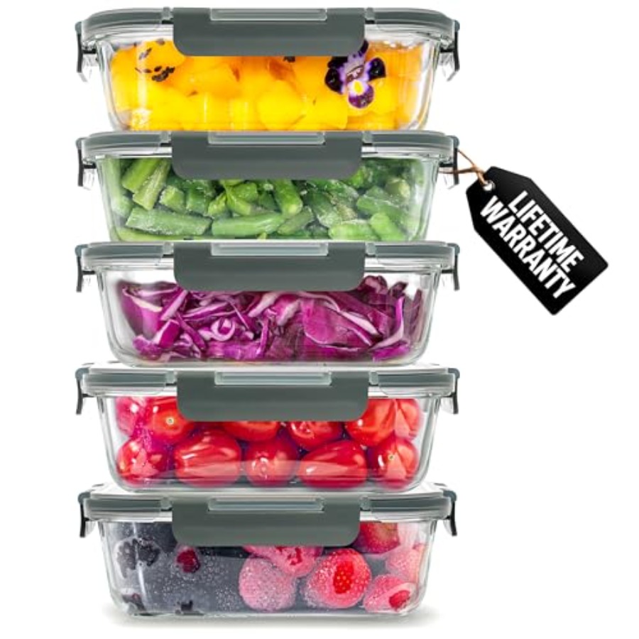5 Piece Large 36oz Glass Tuppe – Food Storage Containers Tupperware Bewertung und Preis