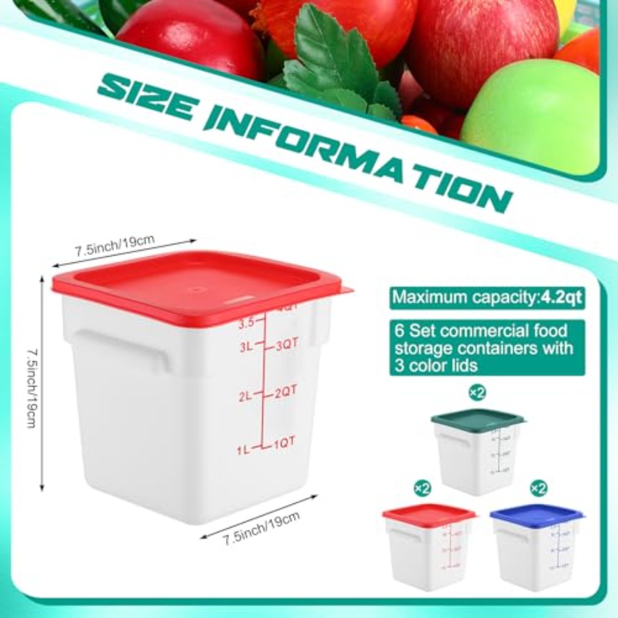 6 Pieces 4 Quart Commercial Fo – Food Storage 4 Quart Bewertung und Preis