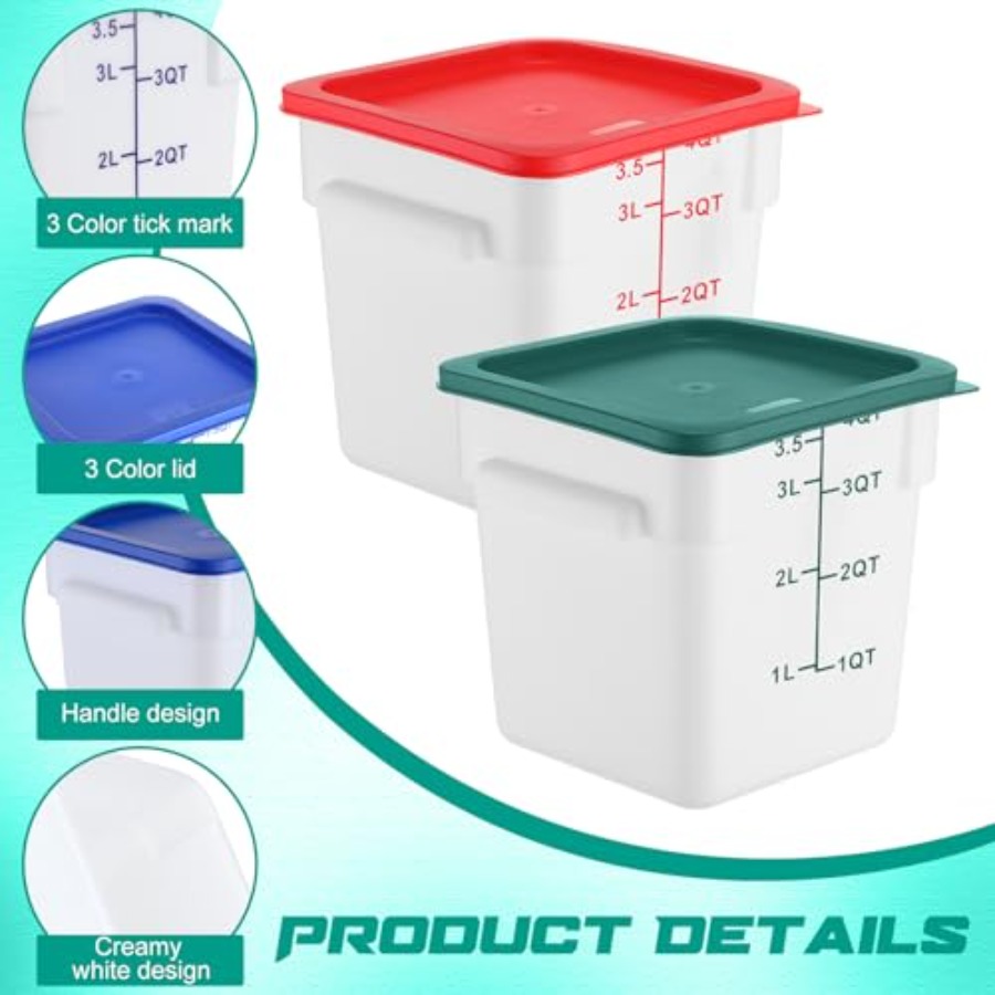 6 Pieces 4 Quart Commercial Fo – Food Storage 4 Quart Bewertung und Preis