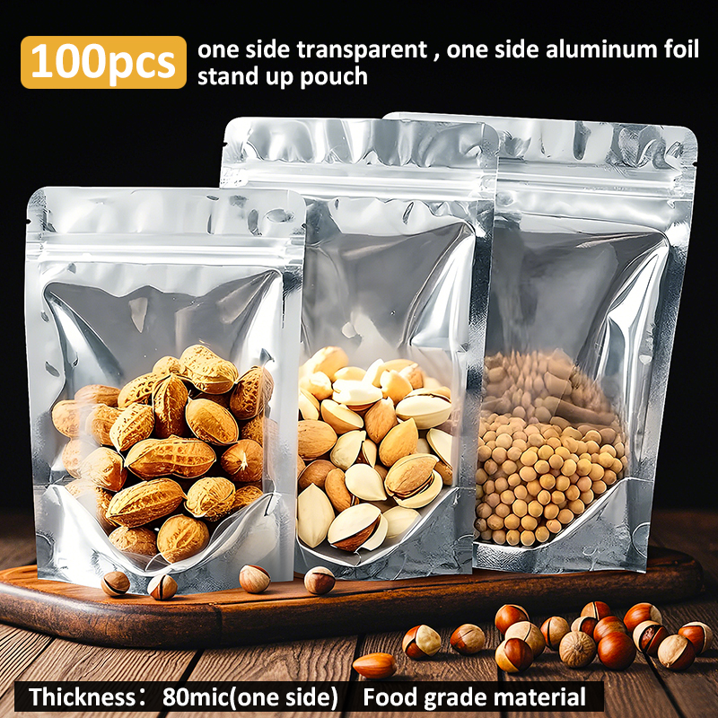 100pcs One Side Aluminum Foil  – Food Storage Ziploc Bags Bewertung und Preis