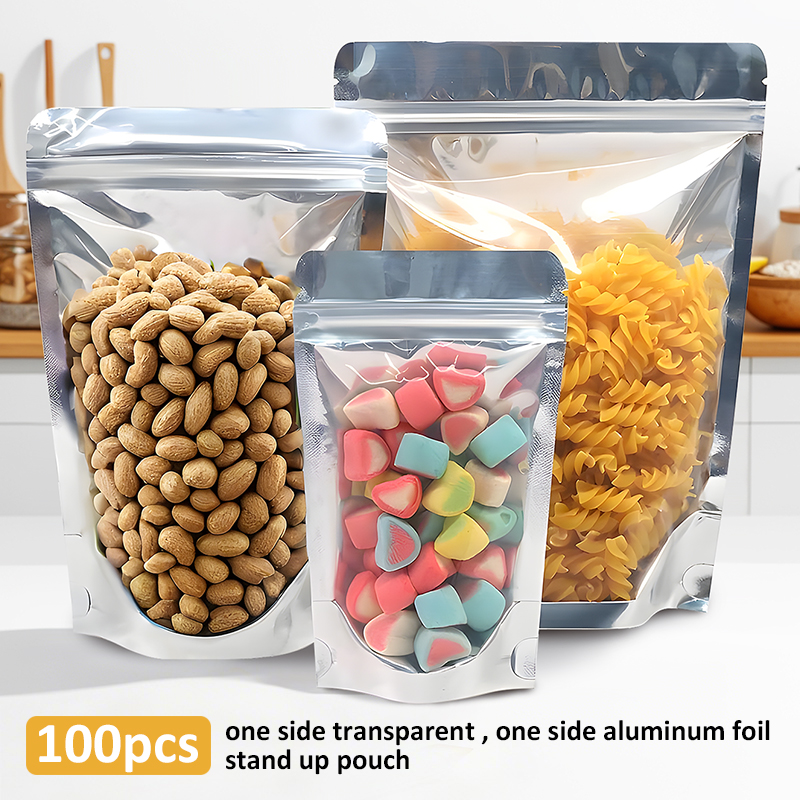 100pcs One Side Aluminum Foil  – Food Storage Ziploc Bags Bewertung und Preis