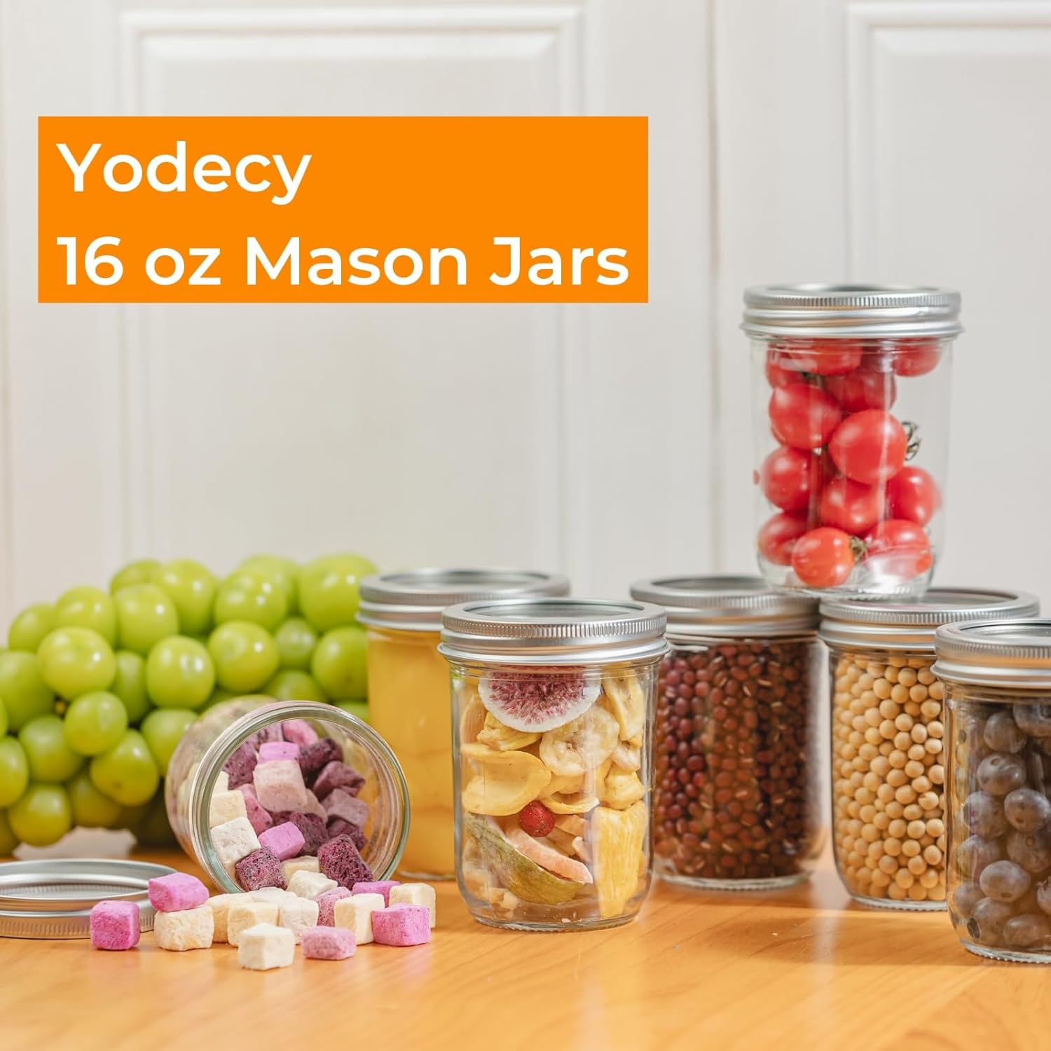 12 Pack 16 oz Wide Mouth Clear – Food Storage Glass Jar Bewertung und Preis