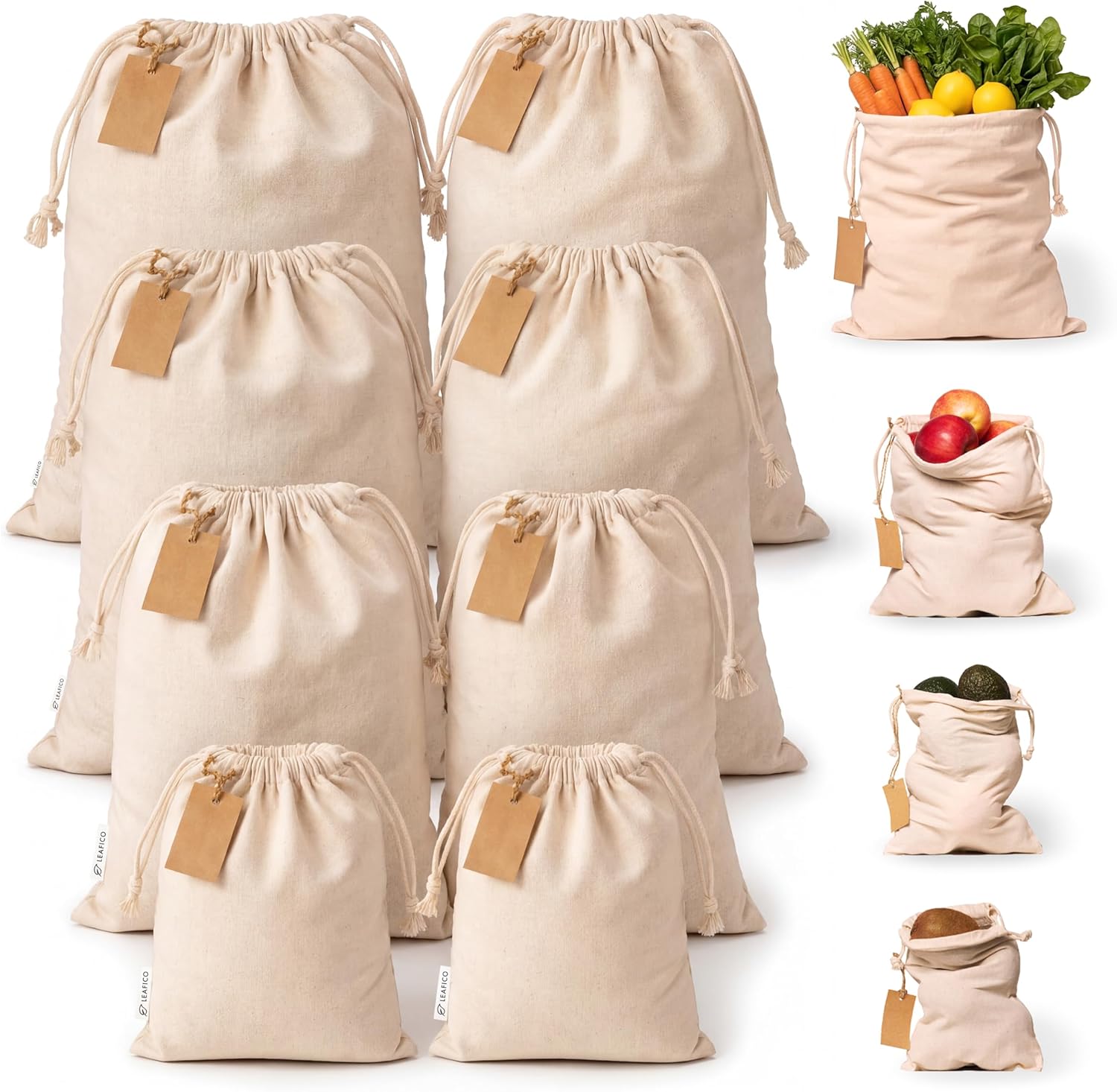 Muslin Cloth Bags with Drawstr – Food Storage Bags Xl Bewertung und Preis