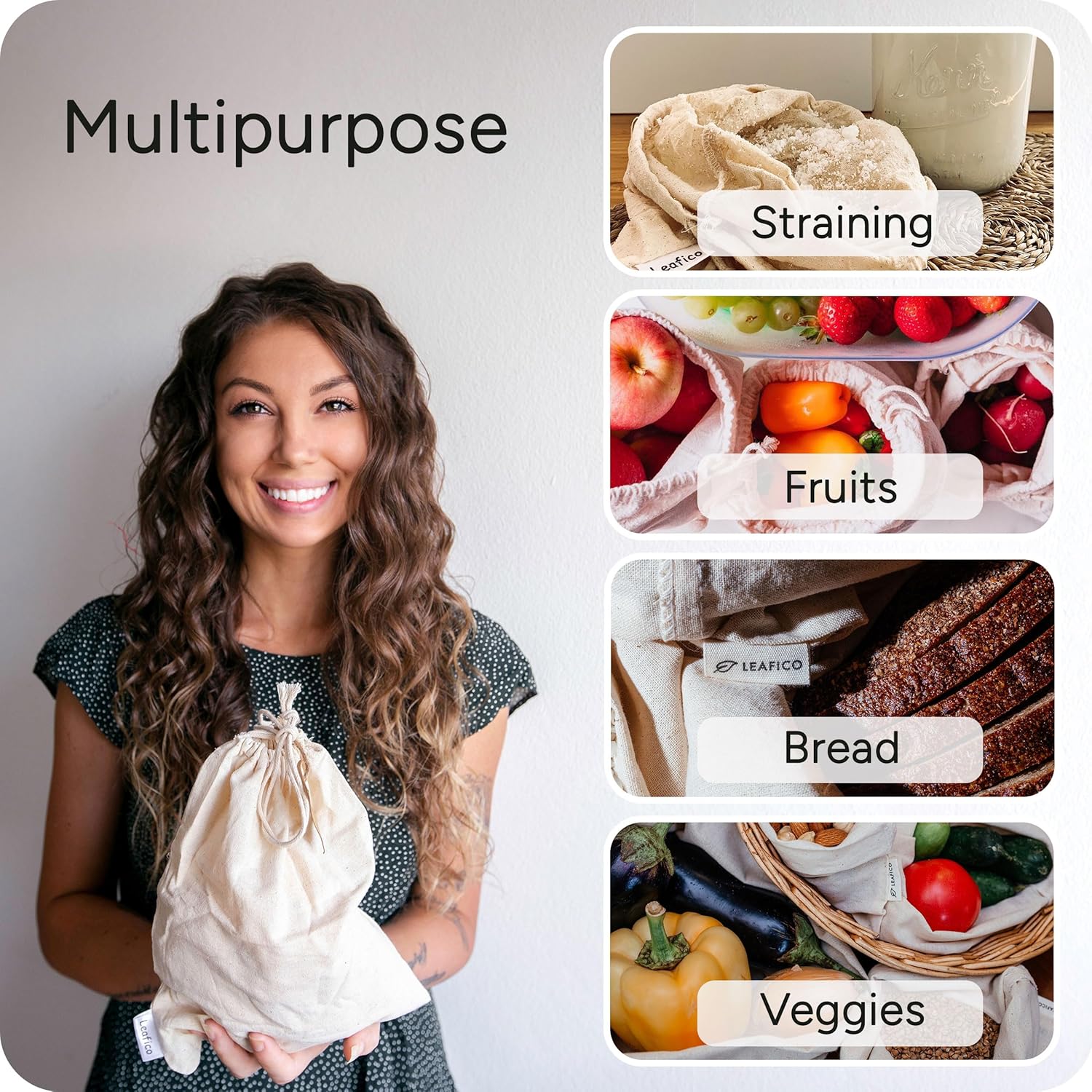 Muslin Cloth Bags with Drawstr – Food Storage Bags Xl Bewertung und Preis