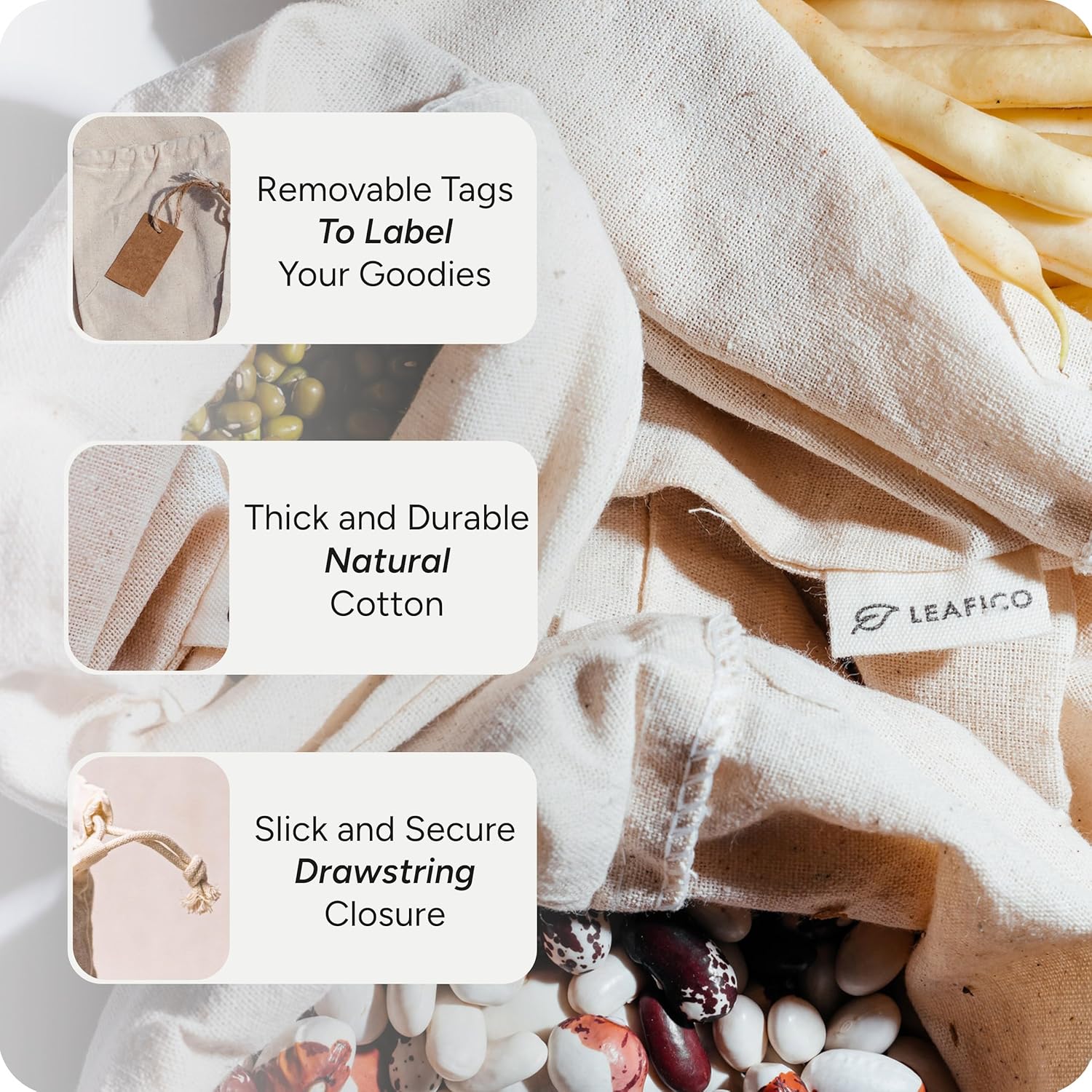 Muslin Cloth Bags with Drawstr – Food Storage Bags Xl Bewertung und Preis