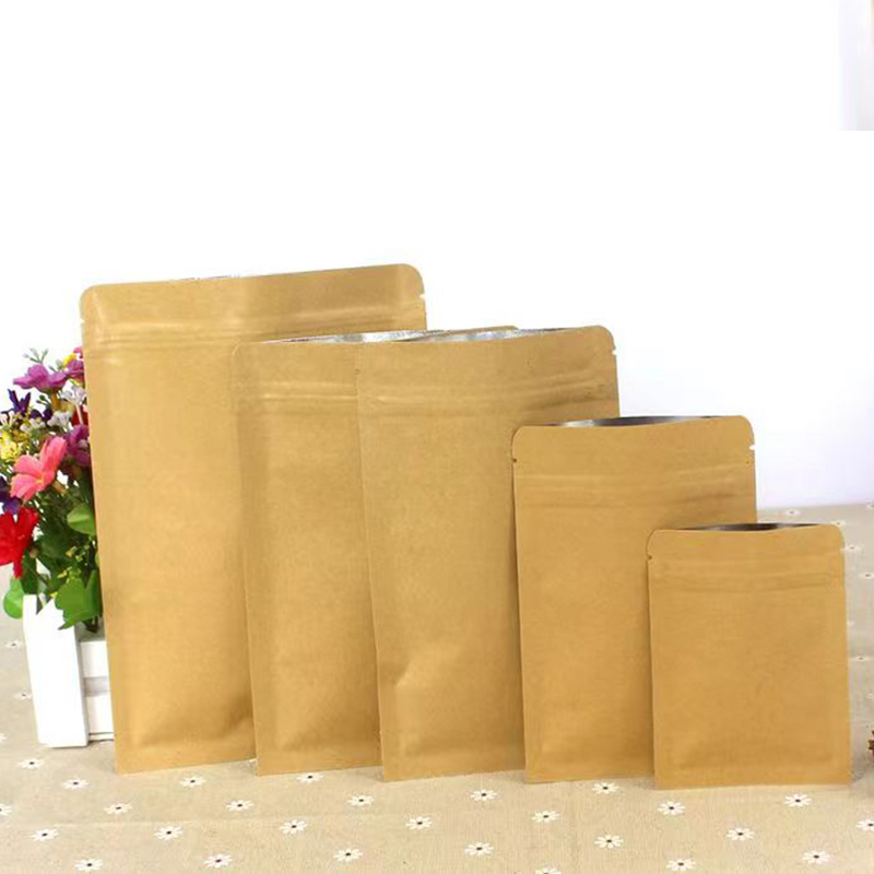 100Pcs Thick Flat Brown Kraft  – Food Storage Ziploc Bags Bewertung und Preis