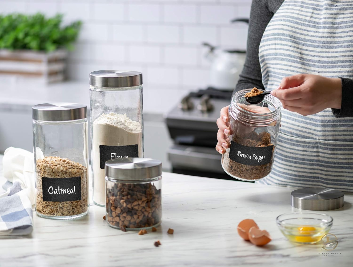 4pc Canister Sets for Kitchen  – Food Storage Glass Jar Bewertung und Preis