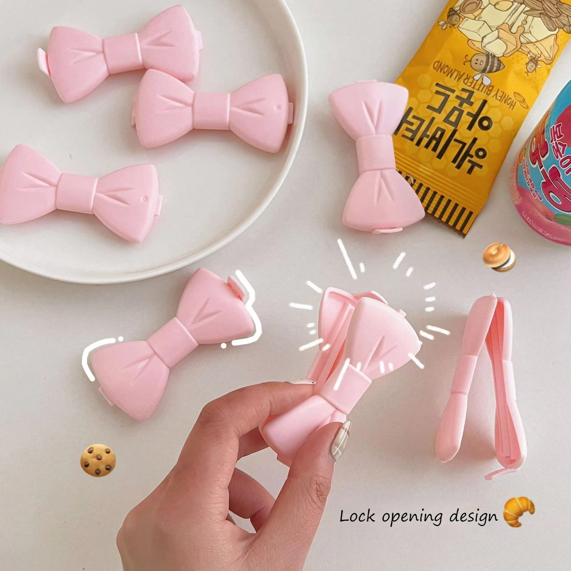 5PCS Kawaii Food Sealing Clip  – Food Storage Reusable Bags Bewertung und Preis