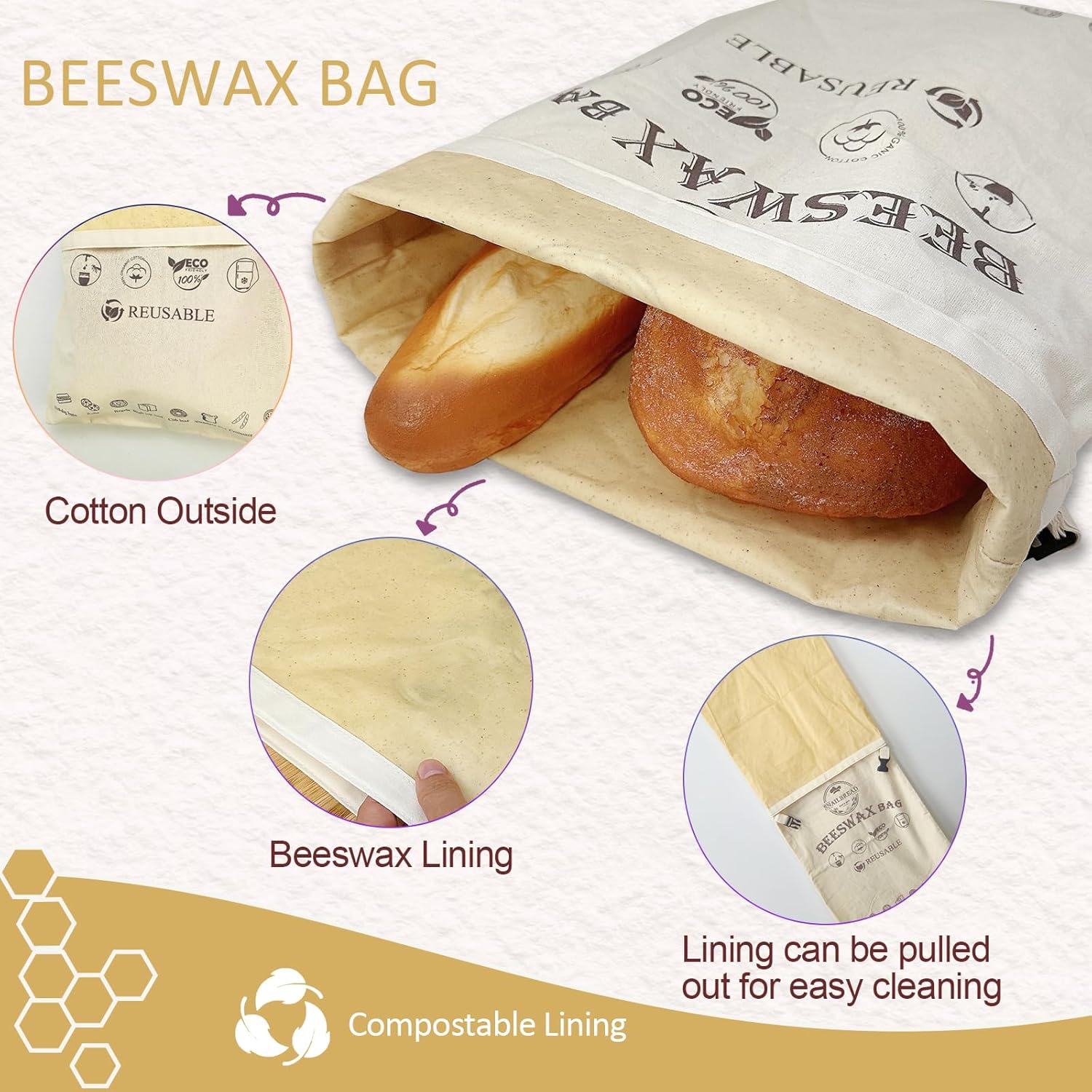 Reusable Beeswax Bread Bags fo – Food Storage Bags Xl Bewertung und Preis