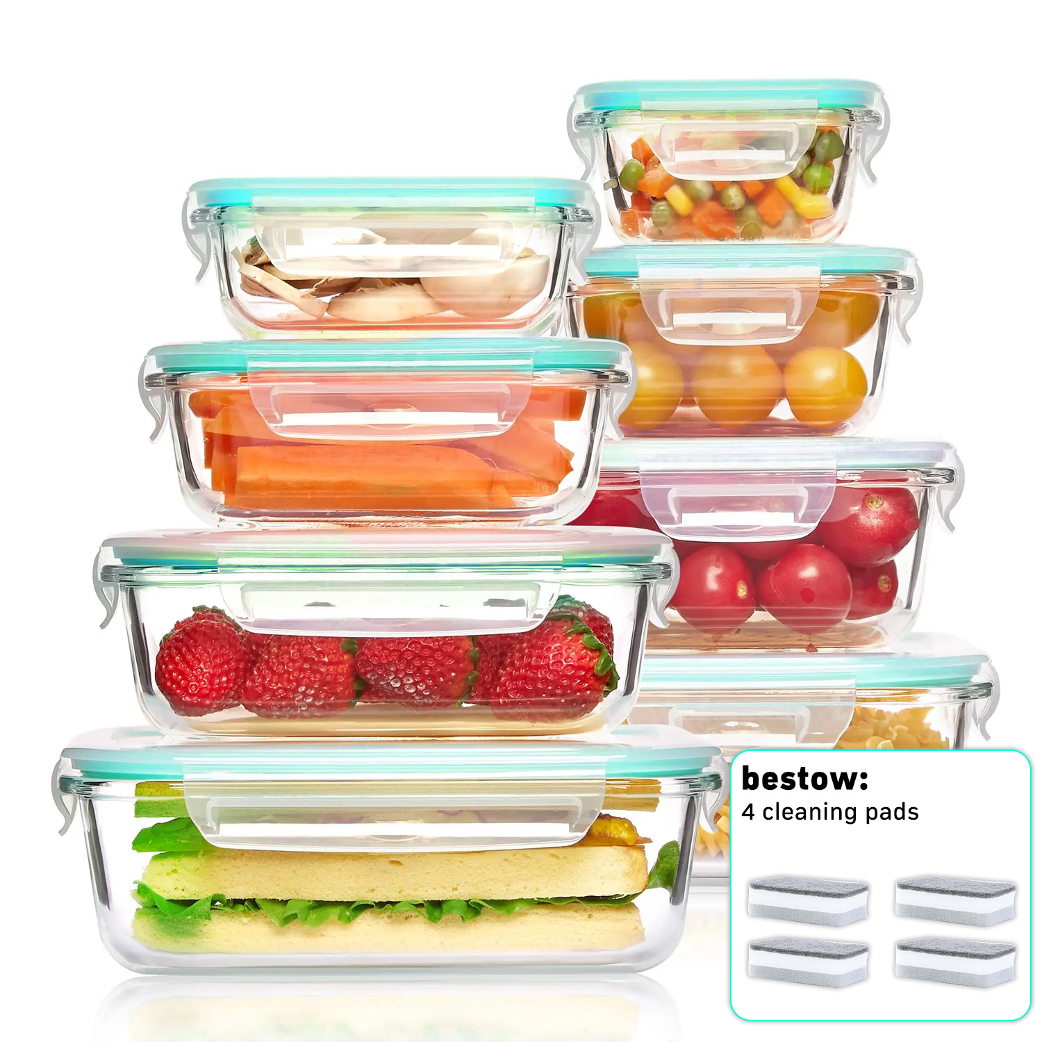 8-Pack Airtight Glass Food Sto – Food Storage Glass Jar Bewertung und Preis