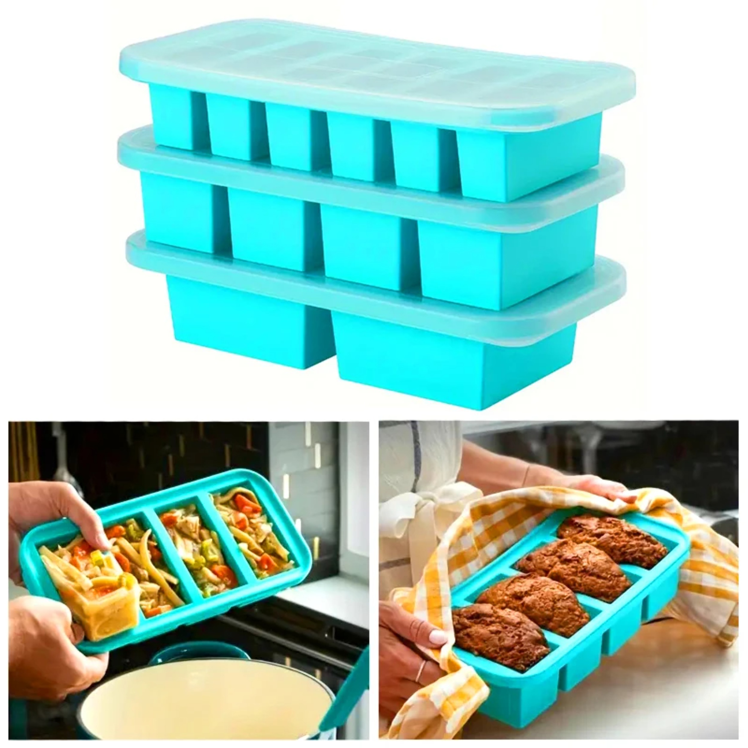 1PC 2/4/6Grid Silicone Freezer – Food Storage In Cooler Bewertung und Preis
